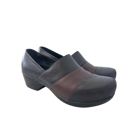 Dansko Tenley Slip On Clog Size 40 Round Toe Leather Black Career Professional - Picture 2 of 9